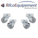 Kit 4 Roues inox pour tables, pivotantes, 2x avec freins